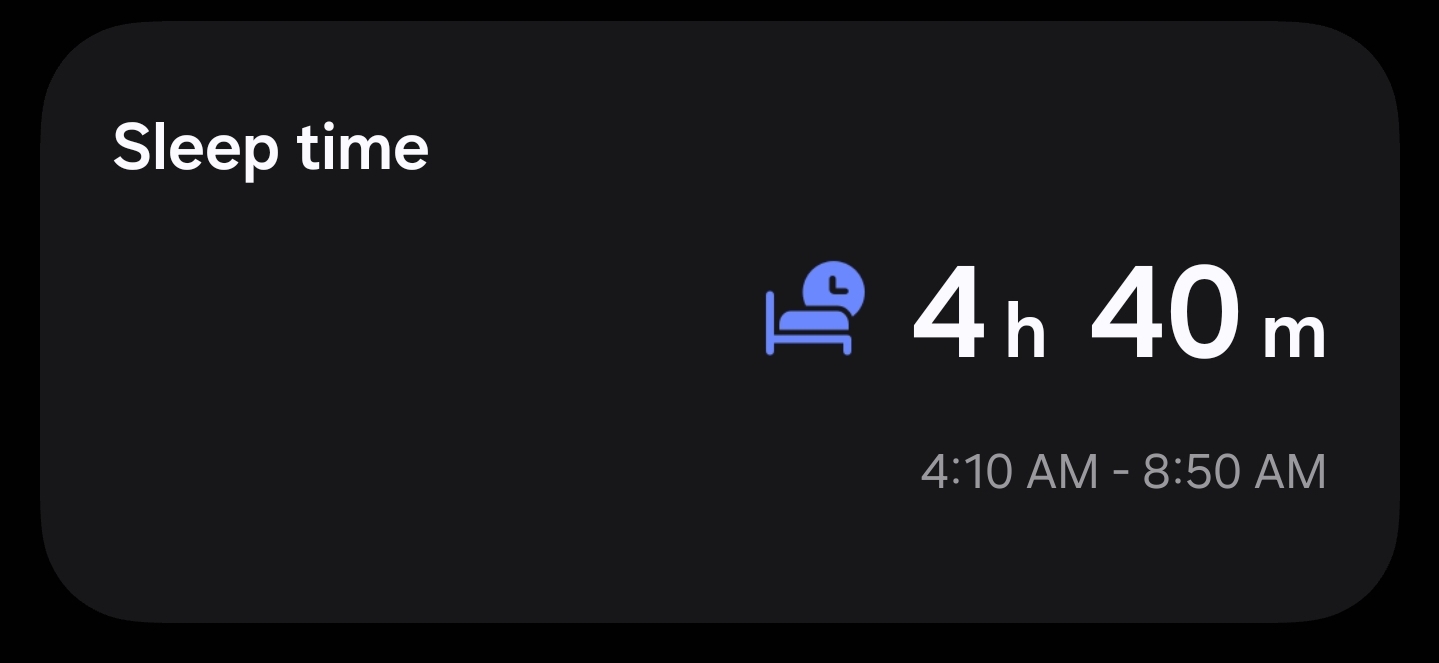 Sleep tracking data showing 4.5 hours of sleep during WikiTok launch